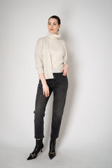 D. Exterior Wool Alpaca Soft Sleeveless Turtleneck Pullover Top in White Vancouver. Shop Online or in Store.