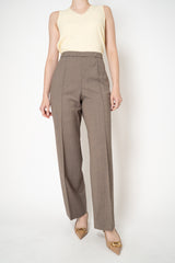 Fabiana Filippi Bistretch Wool Pull-On Trousers With Front Crease in Taupe