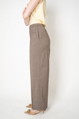 Fabiana Filippi Bistretch Wool Pull-On Trousers With Front Crease in Taupe