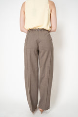 Fabiana Filippi Bistretch Wool Pull-On Trousers With Front Crease in Taupe