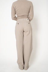 Lorena Antoniazzi Straight Wide Leg Jeans in Taupe