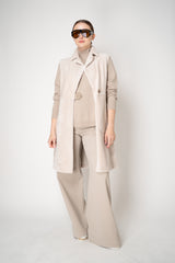 Rocco Ragni Wool Cashmere Knit Turtleneck Pullover with Brilliant Beading Detail in Taupe