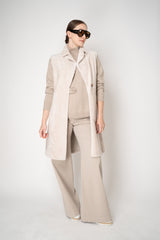 Rocco Ragni Wool Cashmere Knit Turtleneck Pullover with Brilliant Beading Detail in Taupe