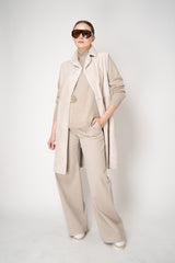 Rocco Ragni Wool Cashmere Knit Turtleneck Pullover with Brilliant Beading Detail in Taupe