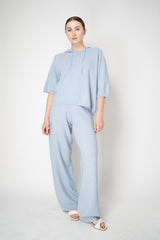 Fabiana Filippi Knit Wide Jogging Trousers in Lurex Baby Blue