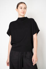 Peserico Mockneck Dropped Shoulder Poncho Blouse in Black