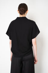 Peserico Mockneck Dropped Shoulder Poncho Blouse in Black