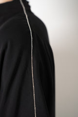 Peserico Mockneck Dropped Shoulder Poncho Blouse in Black