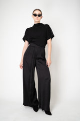 Peserico Mockneck Dropped Shoulder Poncho Blouse in Black