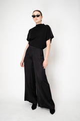 Peserico Mockneck Dropped Shoulder Poncho Blouse in Black