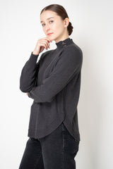Rocco Ragni Wool Cashmere Knit Turtleneck Pullover with Brilliant Beading Detail in Charcoal