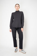 Rocco Ragni Wool Cashmere Knit Turtleneck Pullover with Brilliant Beading Detail in Charcoal