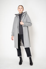 Rocco Ragni Virgin Wool Coat with Detachable Hood and Chest Piece in Light Grey