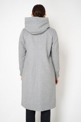 Rocco Ragni Virgin Wool Coat with Detachable Hood and Chest Piece in Light Grey