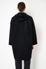 Lorena Antoniazzi Wool Cashmere Knit Hooded Coat in Black