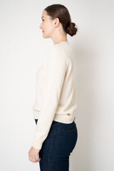 Peserico Wool Cashmere Knit Crew Neck Pullover in Off-White