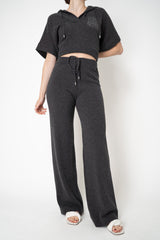 Peserico Wool Cashmere Pull-On Style Knit Trousers in Grey