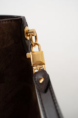 Dolce & Gabbana Large Vittoria Suede Shoulder Bag in Chocolate Brown