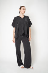 Peserico Wool Cashmere Pull-On Style Knit Trousers in Grey