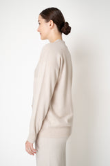 Peserico Wool Cashmere Knit V-neck Cardigan in Oat