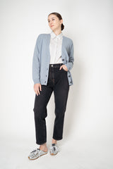 Peserico Button-Up Striped Blouse with Patch Pockets in White