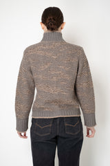 Fabiana Filippi Chine' Stitch Sequin High Neck Bomber Cardigan in Taupe