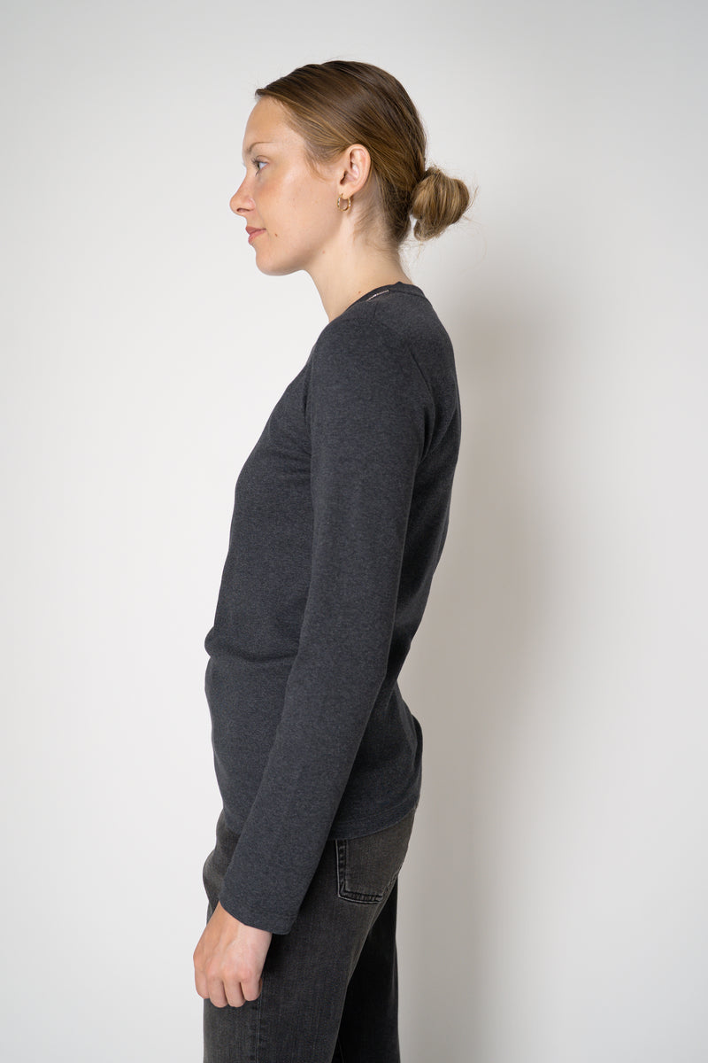 Peserico Jersey Long Sleeve Top in with Brilliant Beading in Grey