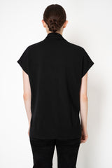 Fabiana Filippi Wool Cashmere Short Sleeve Pullover With Detachable Scarf in Black