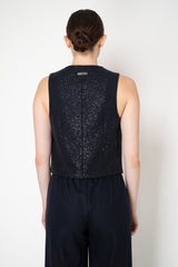 Peserico Sequin Suiting Vest in Deep Navy