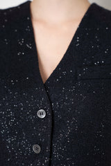 Peserico Sequin Suiting Vest in Deep Navy