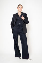 Peserico Sequin Suiting Vest in Deep Navy