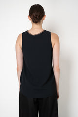 Fabiana Filippi Crepe De Chine Sleeveless Top With Tulle Trim in Black