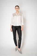 L'Agence Marguerite High Rise Skinny 30'' Coated Jeans in Black Vancouver. Shop Online or in Store.