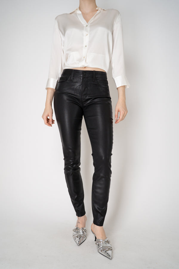 L'Agence Marguerite High Rise Skinny 30'' Coated Jeans in Black Vancouver. Shop Online or in Store.