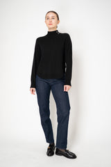 Rocco Ragni Wool Cashmere Knit Turtleneck Pullover with Brilliant Beading Detail in Black