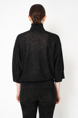Fabiana Filippi Lightweight Sequin Turtle Neck Sweater in Black