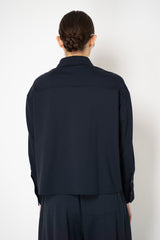 Fabiana Filippi Viscose Blend Scuba Collared Track Jacket in Navy