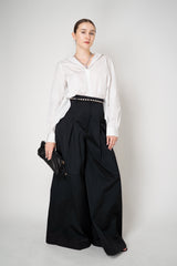 Sara Roka Sateen Palazzo Pants in Black