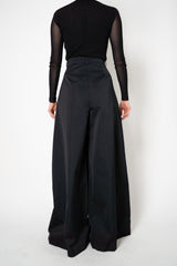 Sara Roka Sateen Palazzo Pants in Black