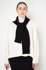 Fabiana Filippi Wool Cashmere Knit Shoulder Shrug with Faux Sleeve in Black