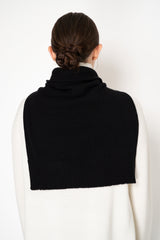 Fabiana Filippi Wool Cashmere Knit Shoulder Shrug with Faux Sleeve in Black