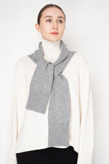 Fabiana Filippi Wool Cashmere Knit Shoulder Shrug with Faux Sleeve in Heather Grey