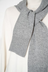 Fabiana Filippi Wool Cashmere Knit Shoulder Shrug with Faux Sleeve in Heather Grey