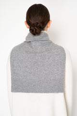 Fabiana Filippi Wool Cashmere Knit Shoulder Shrug with Faux Sleeve in Heather Grey