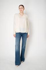 Fabiana Filippi Crepe De Chine Sleeveless Top With Tulle Trim in Cream