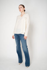 Fabiana Filippi Crepe De Chine Sleeveless Top With Tulle Trim in Cream