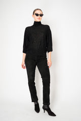 Fabiana Filippi Lightweight Sequin Turtle Neck Sweater in Black