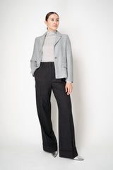 Amina Rubinacci Stretch Knit Wool Viscose Sequined Jacket in Silver