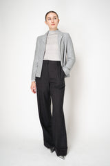 Amina Rubinacci Stretch Knit Wool Viscose Sequined Jacket in Silver