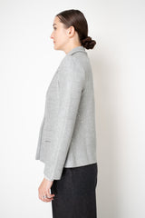Amina Rubinacci Stretch Knit Wool Viscose Sequined Jacket in Silver